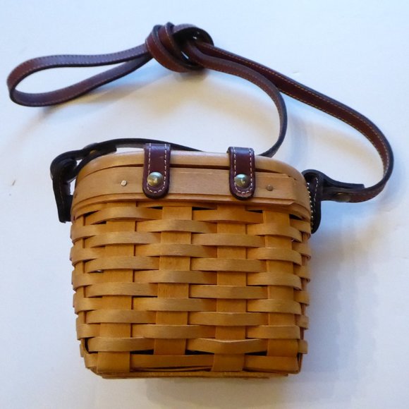 Longaberger Homecoming Bee Station 2000 Kiddie Basket Purse Leather Strap Stamp - Picture 4 of 16